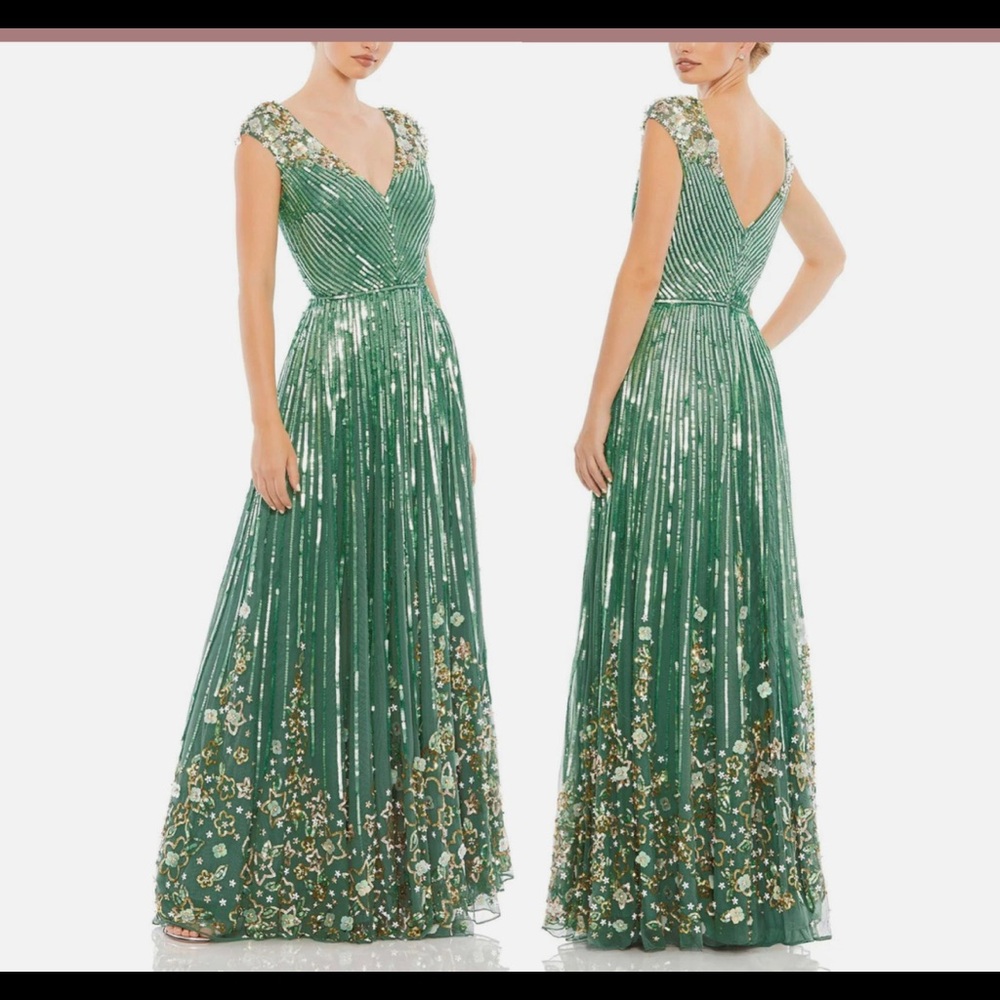 Mac Duggal beaded and sequin dress size 2